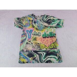 Print All Over Me Psychedelic Trippy Y2K Swirl Retro Colorful Size XS T Shirt